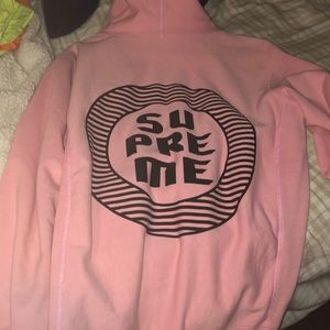 Pink supreme hoodie